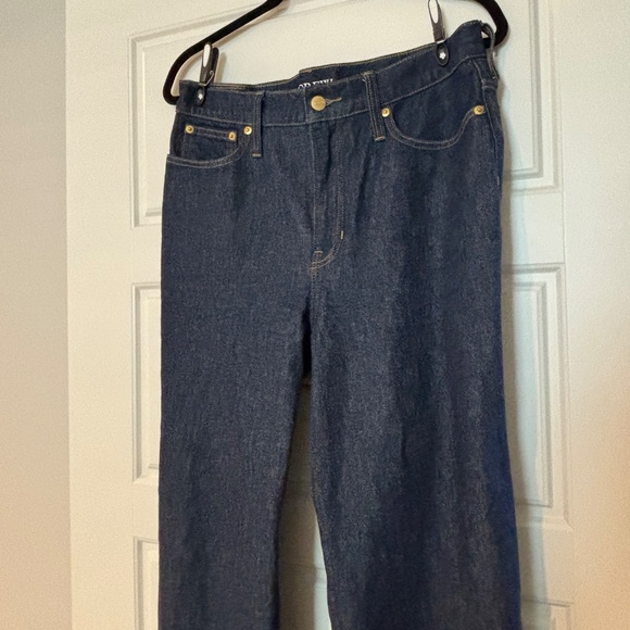 JCREW High-rise slim wide jean in 1996 semi-stretch in Dark Blue Size 30 Tall - Picture 5 of 13